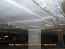 obr. 4.0.4 betonovýstrop podzemních garáží izolovaný nástřikem tvrdé PUR pěny včetněprotipožární vrstvy