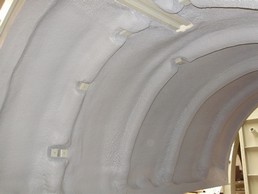 obr. 5,0,15 tepelné izolacevnitřních ploch gondoly motoru ventilátoru pro aerodynamický tunel